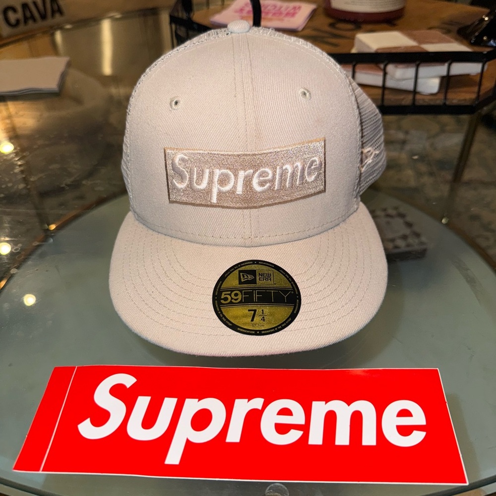 Supreme Fitted Trucker Hat with Sticker